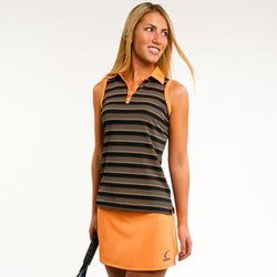 Resort Striped Sleeveless Polo